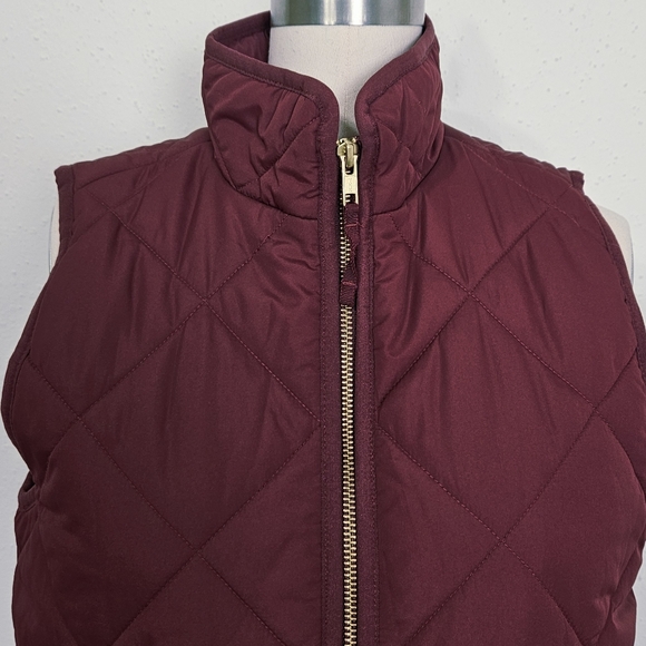 J. Crew Quilted Puffer Vest in Burgundy Size XS - Picture 4 of 12